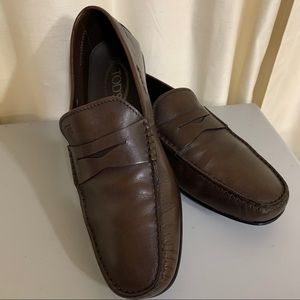 Tod’s Driving Moccasins in Brown Calf Leather 8